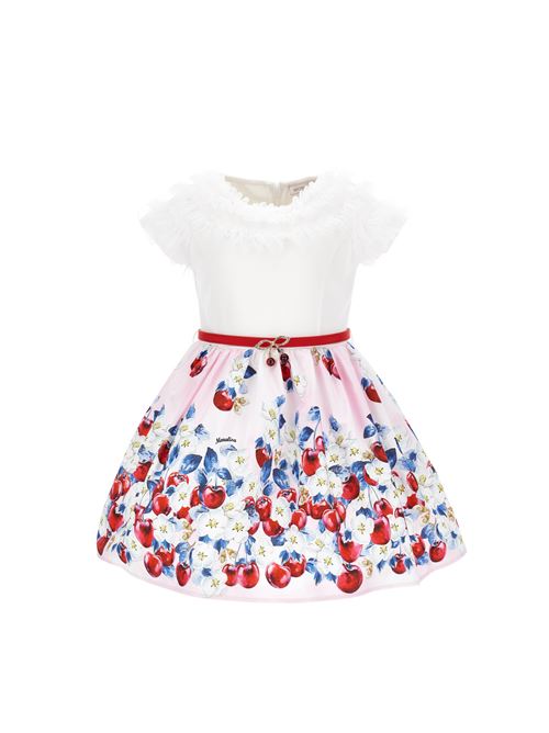 Abito bambina, con stampa ciliegie, in ruffle popeline. MONNALISA | 11A905 16259990